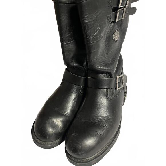 Harley-Davidson USA Engineer Leather Motorcycle Riding Boots No. 98000 Size 10 - Picture 6 of 9